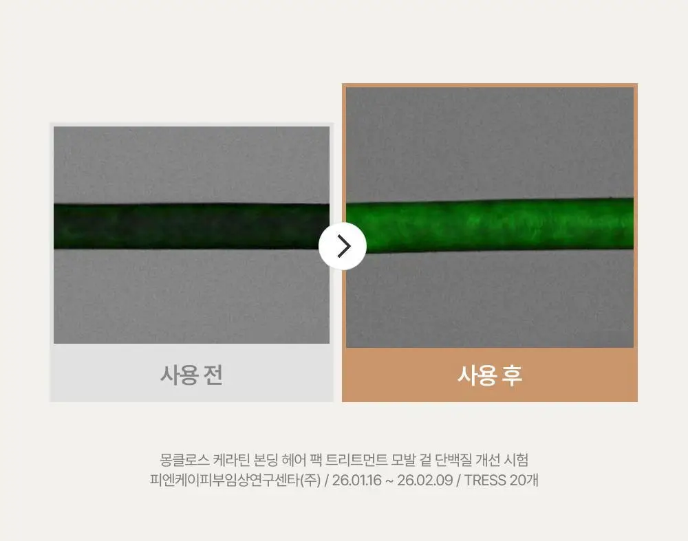 [쫀쫀모발밀도케어] 몽클로스 케라틴 본딩 헤어팩 트리트먼트 180ml 상세페이지 31